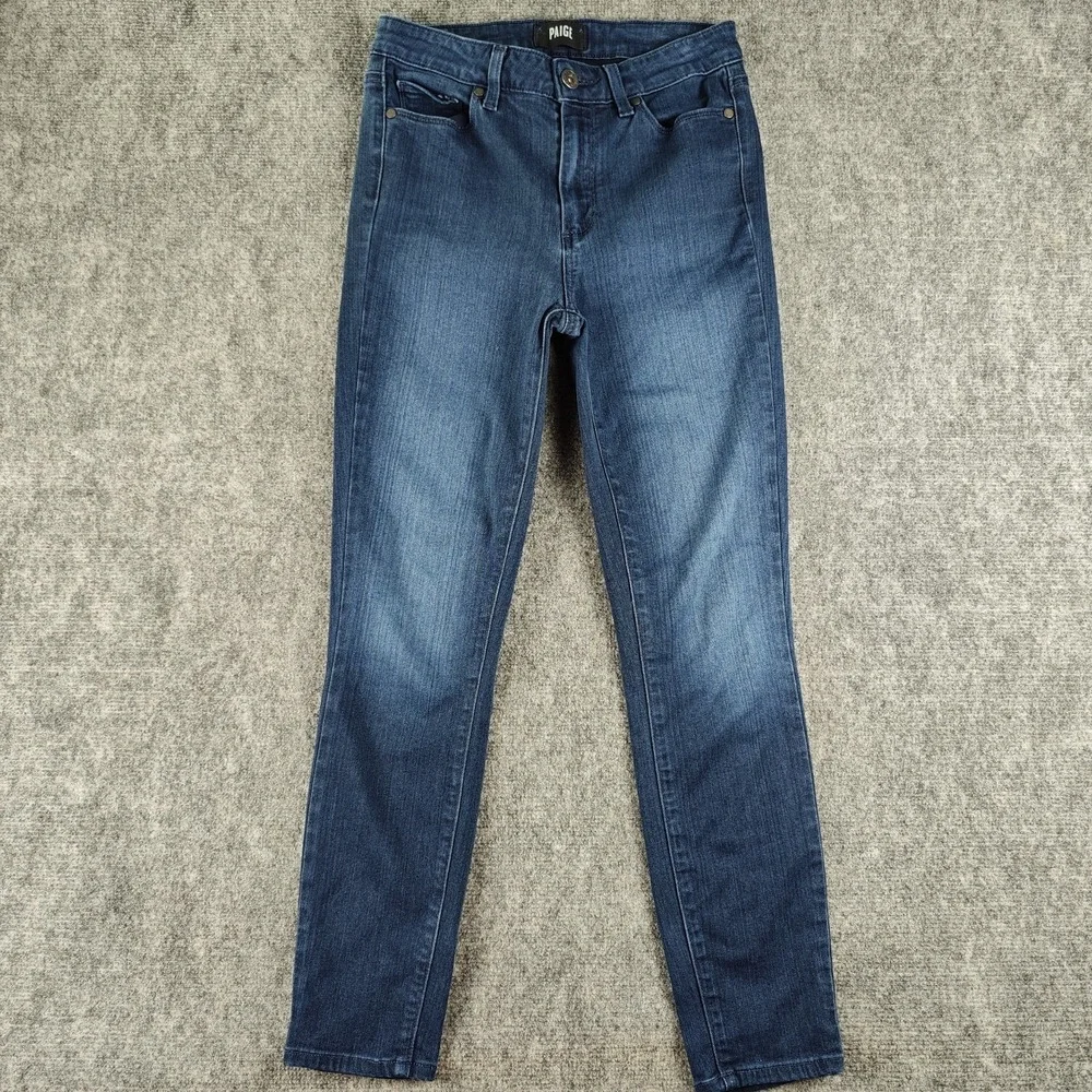 Paige Jeans Women's 28 Hoxton Ankle 28x26 Dark Wash‎ Mid Rise Rayon Stretch